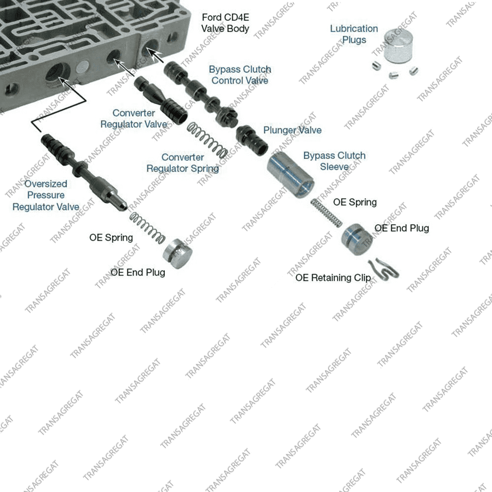 Комплект клапанов гидравлического блока управления (73840-RK, 73840-BK, ремонтные)